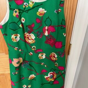 J. Crew Green and Pink Floral Dress